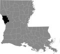 Location map of the Sabine Parish of Louisiana, USA Royalty Free Stock Photo