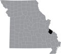 Location map of the Sainte Genevieve County of Missouri, USA