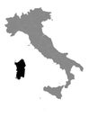 Location Map of Sardinia Region