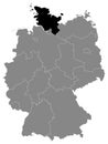 Location Map of Schleswig-Holstein Federal State