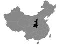 Location Map of Shaanxi Province