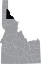 Location map of the Shoshone County of Idaho, USA