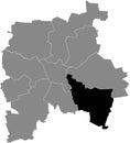 Location map of the Southeast SÃÂ¼dost district of Leipzig, Germany