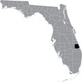 Location map of the St. Lucie county of Florida, USA