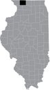 Location map of the Stephenson County of Illinois, USA