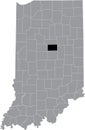 Location map of the Tipton County of Indiana, USA