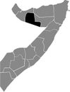 Location map of the Togdheer region of Somalia