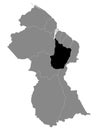 Location Map of Upper Demerara-Berbice Region