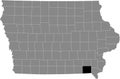 Location map of the Van Buren County of Iowa, USA