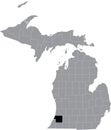 Location map of the Van Buren County of Michigan, USA