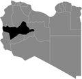 Location map of the Wadi al Shatii district of Libya