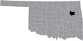Location map of the Wagoner County of Oklahoma, USA