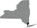 Location map of the Westchester County of New York, USA Royalty Free Stock Photo