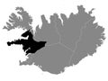 Location Map of Western Vesturland Region