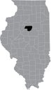 Location map of the Woodford County of Illinois, USA