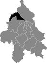 Location map of the Zemun municipality of Belgrade, Serbia Royalty Free Stock Photo