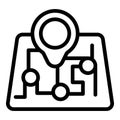 Location market icon outline vector. Customer sack