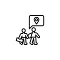 location migration outline icon. element of migration illustration icon. signs, symbols can be used for web, logo, mobile app, UI Royalty Free Stock Photo