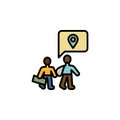 Location migration outline icon. element of migration illustration icon. signs, symbols can be used for web, logo, mobile app, UI Royalty Free Stock Photo