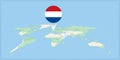 Location of Netherlands on the world map, marked with Netherlands flag pin Royalty Free Stock Photo