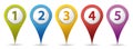 Location number pins Royalty Free Stock Photo