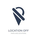 Location off icon. Trendy flat vector Location off icon on white Royalty Free Stock Photo