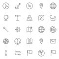 Location outline icons set