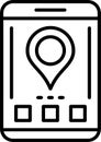 Location Outline Vector Icon Royalty Free Stock Photo