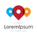 Location pin colorful and fun simple business icon logo