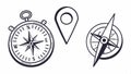 Location pin and compass icon. Map pointer vector design Generative AI Royalty Free Stock Photo