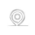 Location Pin Continuous Line Drawing, Simple Map Pointer Illustration Royalty Free Stock Photo