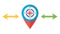 Location Pin with Directional Arrows Icon, vector design Generative AI Royalty Free Stock Photo