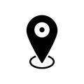 Black solid icon for Location Pin, scene and venue