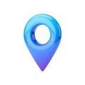 Location pin icon in blue gradient on white background depicting navigation and maps Royalty Free Stock Photo