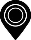 Black Map Pin Location Icon with Concentric Circles Royalty Free Stock Photo