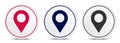 Location pin icon crystal flat round button set illustration design Royalty Free Stock Photo