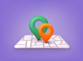 Location pin icon. GPS navigator pointer. 3D Web Vector Illustrations