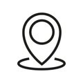 Location pin icon. Map marker symbol. Geolocation vector. Simple outline design.