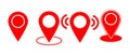 Location pin icon set. Location icon. Map marker pointer icon set. GPS location symbol collection. on transparent background.