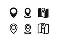 Location pin icon set. Map pointer vector. Navigation marker. Location pointer set. Modern map marker. GPS location Royalty Free Stock Photo