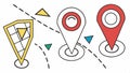 Location pin icons set, map and navigation symbols collection vector design Generative AI Royalty Free Stock Photo