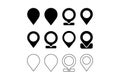 Location Pin Icons Set Multiple Styles and Outlines marker pointer Royalty Free Stock Photo