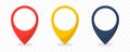 Location pin pointers collection. Pointer icons. Map markers set Royalty Free Stock Photo