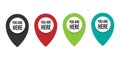 Location pin set. You are here. Map marker vector. Navigation symbol collection. Royalty Free Stock Photo
