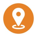 Location pinning icon / orange vector