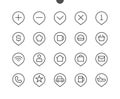 Location Pixel Perfect Well-crafted Vector Thin Line Icons