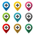 Location Point Vector Set - hospital Illustration Design. Vector EPS 10