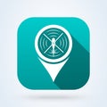 Location pointer helicopter. Simple vector modern icon design illustration