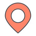 Location Pointer Line Icon. Vector Simple Minimal 96x96 Pictogram Royalty Free Stock Photo