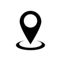 Location pointer. Pointer icon. Flat icon with black location pointer. Map pin icon. Map marker vector Royalty Free Stock Photo